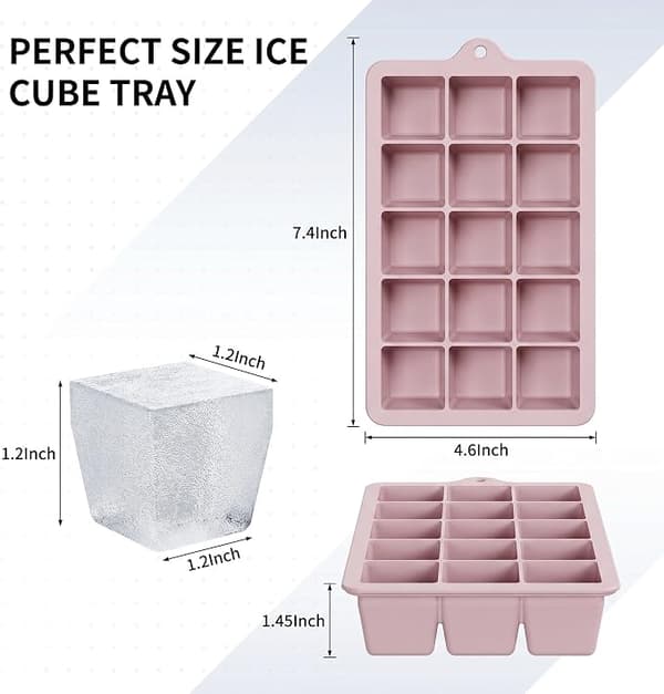 Isbitsformar i silikon - 2-pack med lock, lämpliga för whisky, barnmat, lätta att släppa blue
