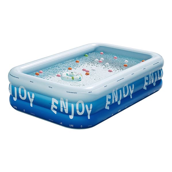 Stor oppustelig pool, ideel til have- og baghavevandfester 150x105x33cm blå blue