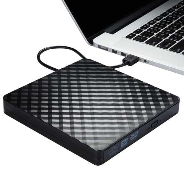 Bærbar USB 3.0 Ekstern DVD-brænder Hvid