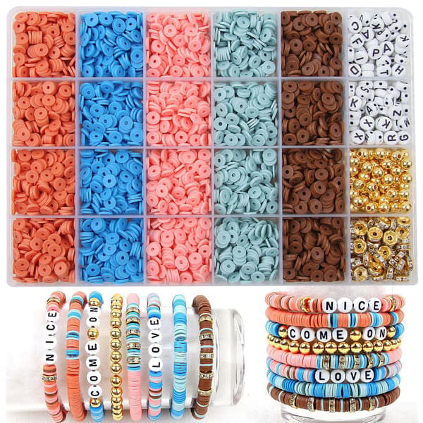 6mm Polymer Clay Perle Armbånd Lagingssett #13
