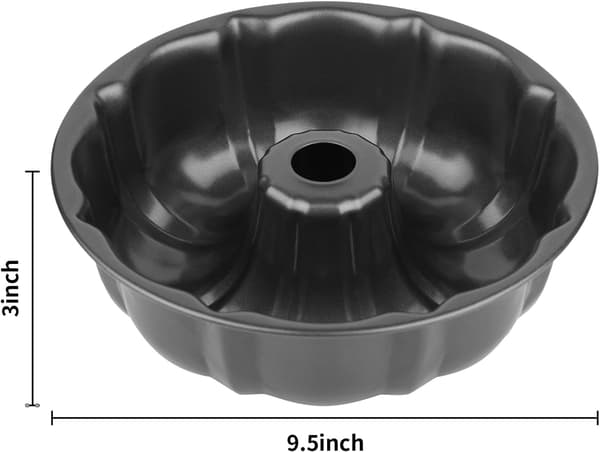 Kageform (3-delt sæt) 9-tommer rund nonstick kageform med rillet rør