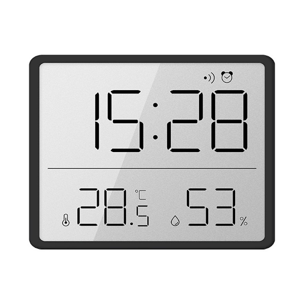 Enkel Digital Väckarklocka, Multifunktionell Väggmonterad Termometer och Hygrometer #01