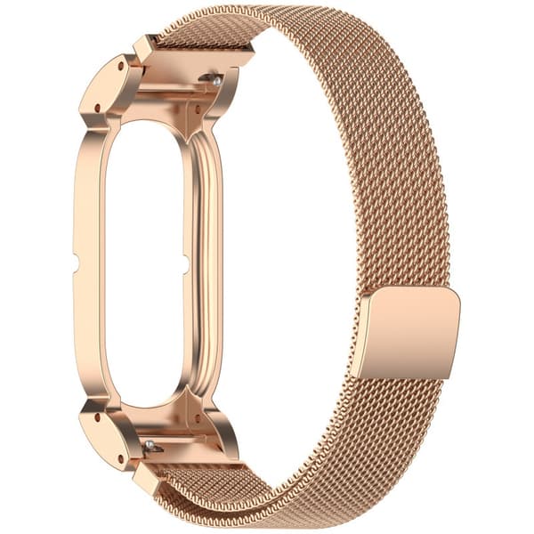 Magnetisk Milanese Loop-rem til Google Fitbit Air, hudvennlig rustfritt stålnett Rosegull Rose Gold