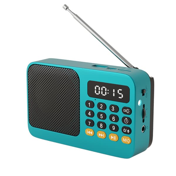 Multifunksjonell Bærbar FM/AM Radio Multibånd Bluetooth Høyttaler Himmelsblå