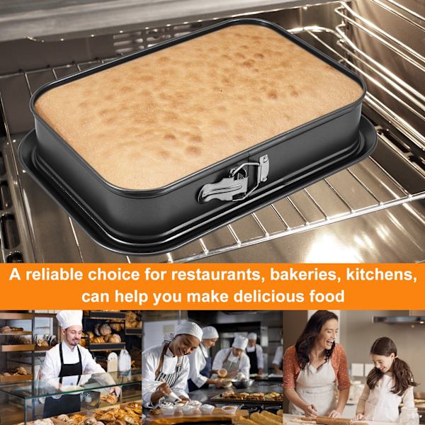 Kakeform Non-stick Rektangulær Form med Avtakbar Bunn, 1 Stykke