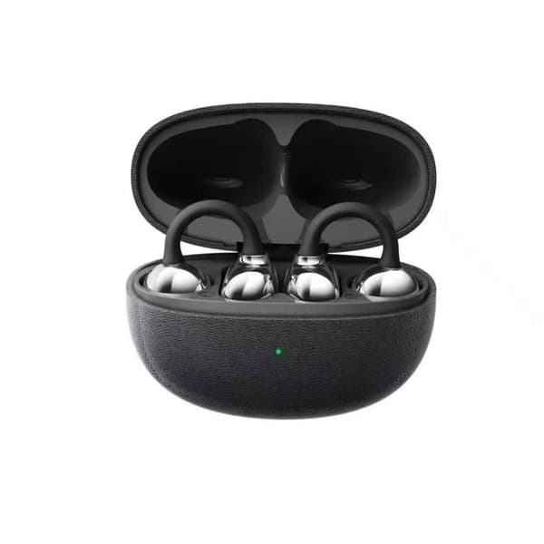 Trådlösa Bluetooth-hörlurar - Clip-on-stil, aktiv brusreducering, lång batteritid, samtalsfunktion Svart
