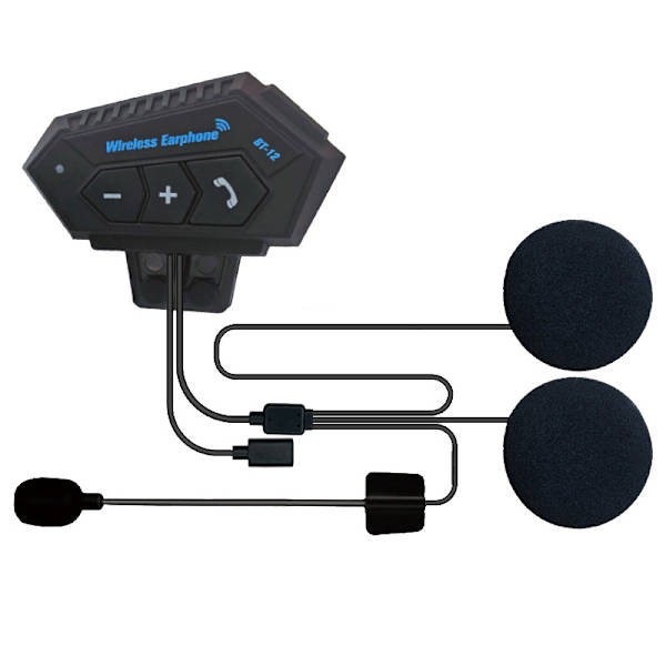 Bluetooth Stereo Motorcykelhjälm Intercom (Svart)