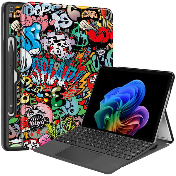 Etui til Microsoft Surface Pro 12-tommer (2025-model), Bluetooth-tastaturbeskytter Graffiti