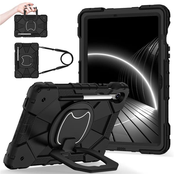 Etui til Samsung Galaxy Tab S9/ S9FE/S10FE 10.9\", Inkluderer skulderstropper og støtte Sort Black