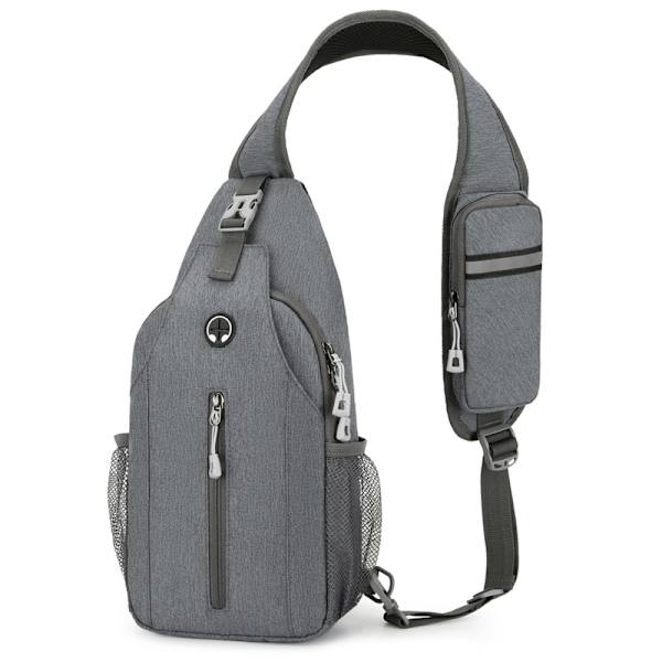 Enkel multifunksjonell messengerbag for menn, lysegrå
