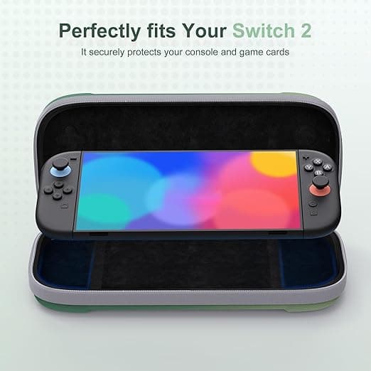 Ultratyndt etui til Nintendo Switch 2 med 12 spilkortpladser Grøn Green