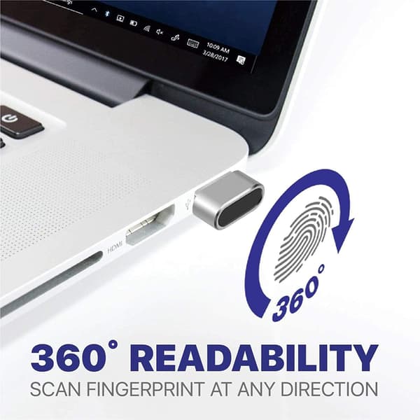 Full-key biometrisk skannesensor-dongle for Windows 10/11 Hello passordfri pålogging og låsing