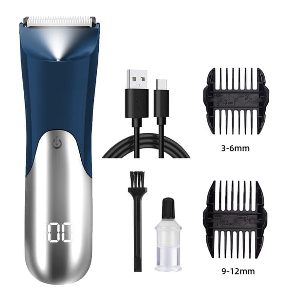 Smart LCD Digital Hårtrimmer med USB-laddning Blå