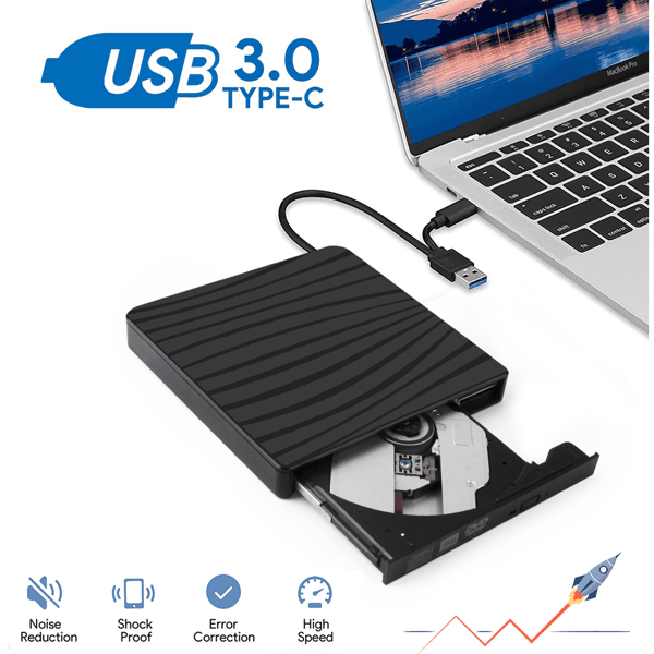USB3.0 & Type-C extern optisk enhet dvd-brännare lämplig för bärbara datorer