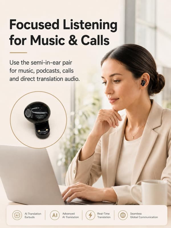 Trådlösa Bluetooth-öronsnäckor – 2-i-1 öppen clip-on & sov-öronsnäckor, brusreducering & extremt lång batteritid 肤色
