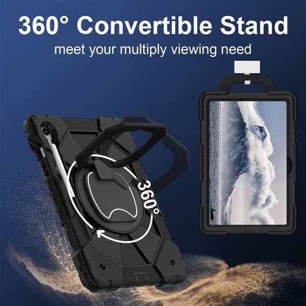 Etui til Samsung Galaxy Tab S9/ S9FE/S10FE 10.9\", Inkluderer skulderstropper og støtte Mørkeblå Dark Blue