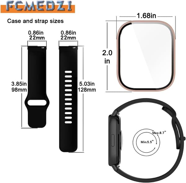 3-in-1 näytönsuoja- ja rannekesarja Redmi Watch 5 Active Red -kellolle Red