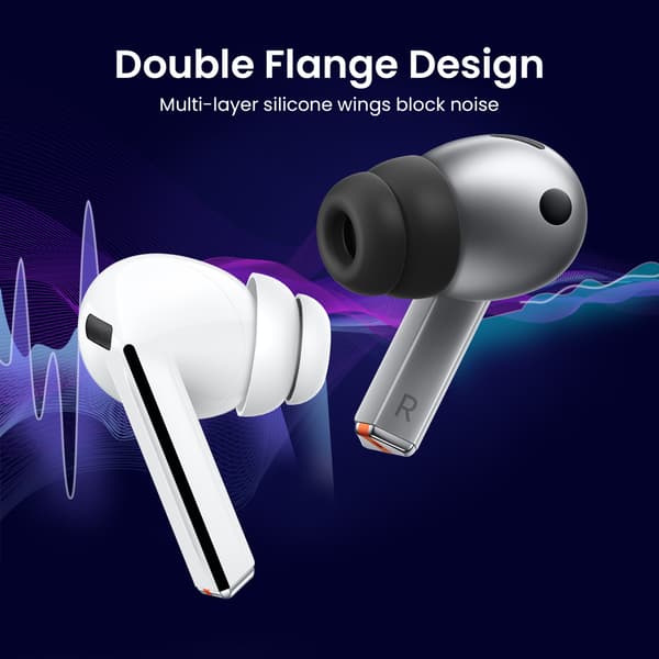 Silikone ørepropper med støvnet til Galaxy Buds 3 Pro / Buds 4 Pro, (S/M/L), 23 par White