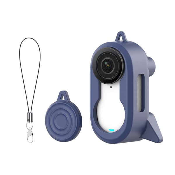 Multifunktionelt silikoneobjektivetui til Insta360 GO3S Dark Blue