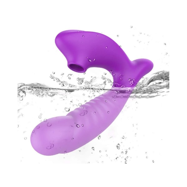 Handhållen elektrisk klitorisstimulator Uppladdningsbar slickande och sugande leksaker Vattentät massageapparat sextunga för kvinnor, lila