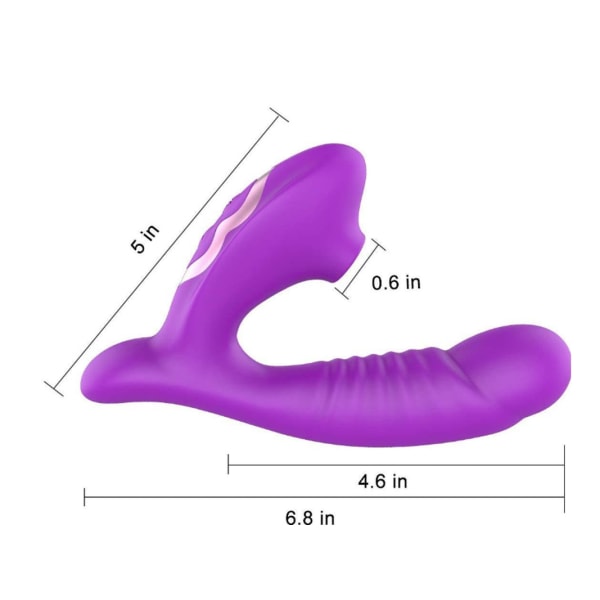 Handhållen elektrisk klitorisstimulator Uppladdningsbar slickande och sugande leksaker Vattentät massageapparat sextunga för kvinnor, lila