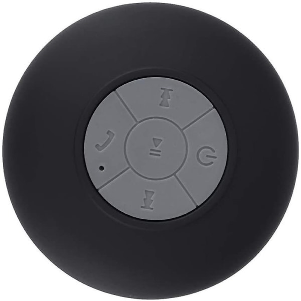 Bärbar vattentät trådlös Bluetooth högtalare - Sugkoppsdesign - Inbyggd mikrofon - Tablettställ (Noir)