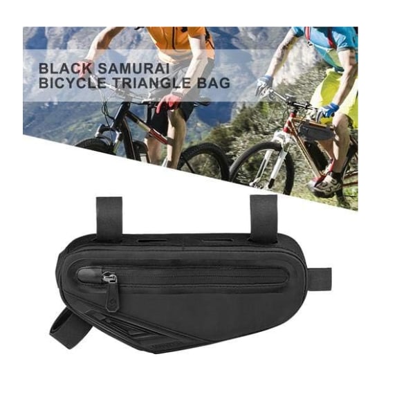 Cykelväskor Cykelramväska, vattentät triangelväska med stor kapacitet Mobiltelefonhållare Cykeltillbehör (svart)