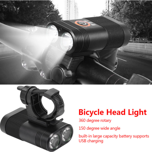 Aluminiumlegering Vattentät Cykel Front Head Light (svart)
