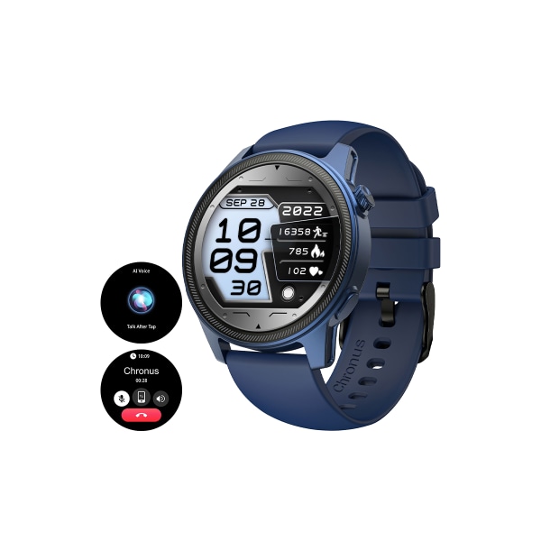 Chronus Smart Watch Svara/ringa samtal för kvinnor och män AI Voice Fitness Watch Blue
