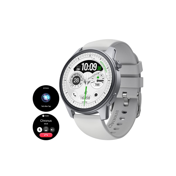 Chronus Smart Watch Svara/ringa samtal för kvinnor och män AI Voice Fitness Watch Grå