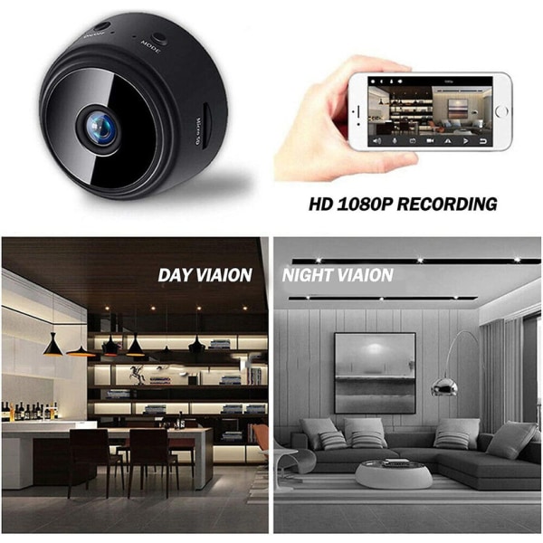 Mini WiFi-kamera, 4K, Night Vision, Rörelsedetektering, 32G SD-kort