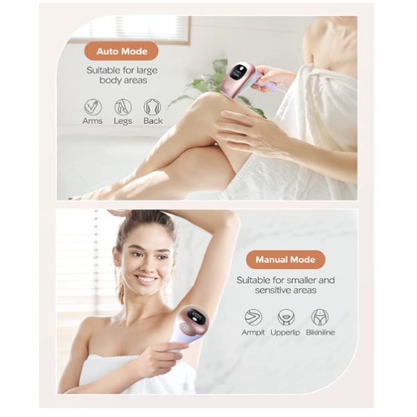 IPL-hårborttagning för kvinnor hemma, uppgraderad till 999 000 blixtar smärtfri hårborttagningsmedel FDA-godkänd, vit