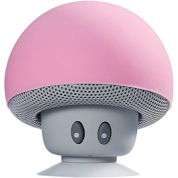 Mushroom Mini Bluetooth högtalare, Universal, Trådlös, Subwoofer, Sugkopp (rosa)