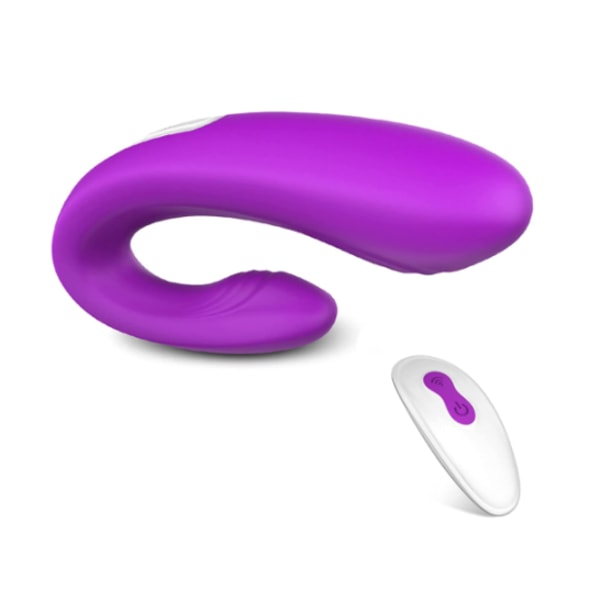 Uppladdningsbar klitoris- och G-punktsvibrator, vattentät parvibrator med 9 kraftfulla vibrationer, lila