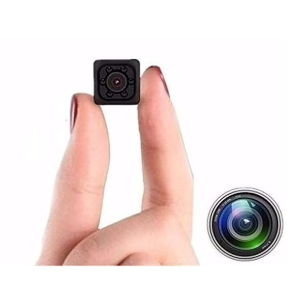 HD 1080P Mini trådlös spionkamera med mörkerseende och rörelsedetektion (svart)