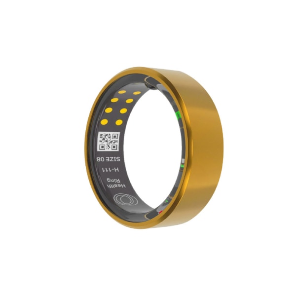Chronus Smart Ring Health Tracker med laddningsfodral12# (guld)