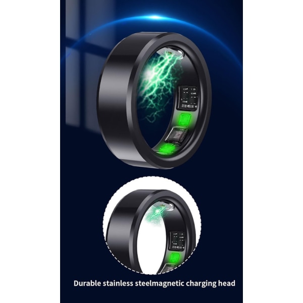 Chronus Smart Ring Sleep Fitness Tracker med flera övervakningsfunktioner Laddbox 21# (silver)