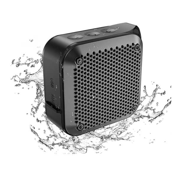 Chronus bärbar Bluetooth högtalare, vattentät med HD-ljud, TF-kort/SD/Aux, 8H speltid, mini utomhushögtalare (svart)