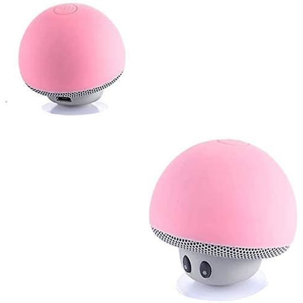 Bärbar Bluetooth högtalare, Mushroom-högtalare, Bluetooth V2.1, Sugkopp (rosa)