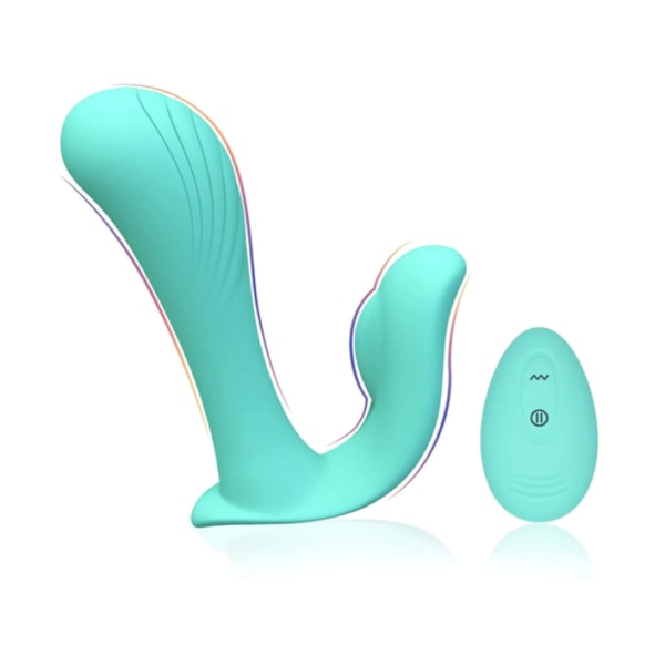 Bärbar trosvibrator med trådlös fjärrkontroll för G Spot klitorisstimulering, sexleksaker, presenter för kvinnor (Teal)