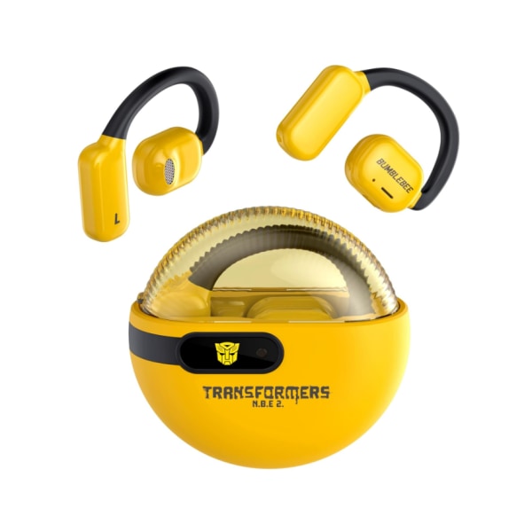Chronus Open Ear Headphones Trådlösa Bluetooth 5.4, 60H Playtime Sport Earbuds Trådlösa med HD Mic Öronkrokar, Over Ear-hörlurar Vattentäta (Gul)