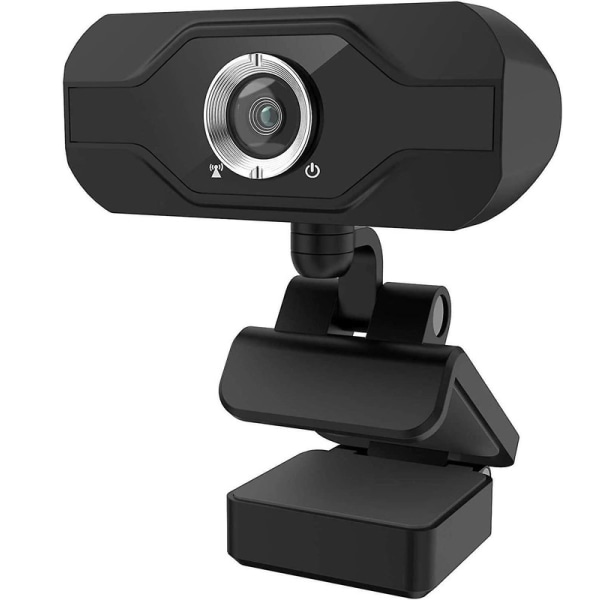 1080P PC-webbkamera med mikrofon, Privacy Cover, för stationär/laptop