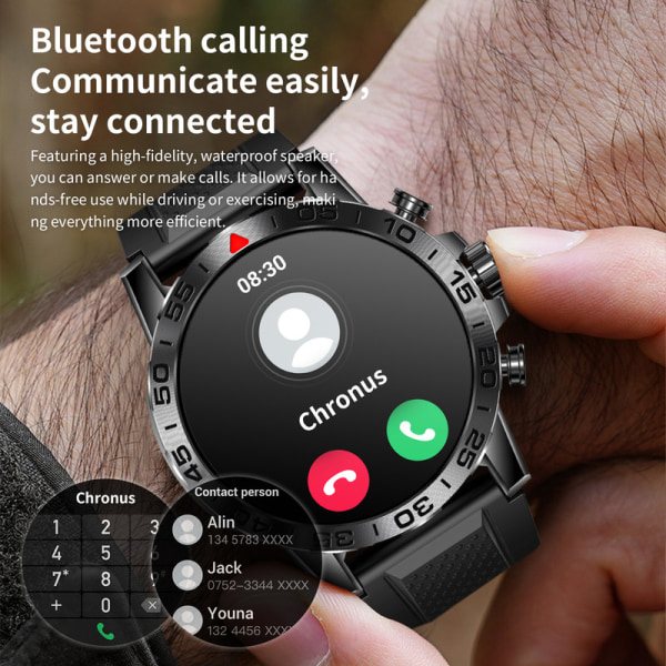 Chronus i81 Smart Watch Rörelsedetektering (svart)