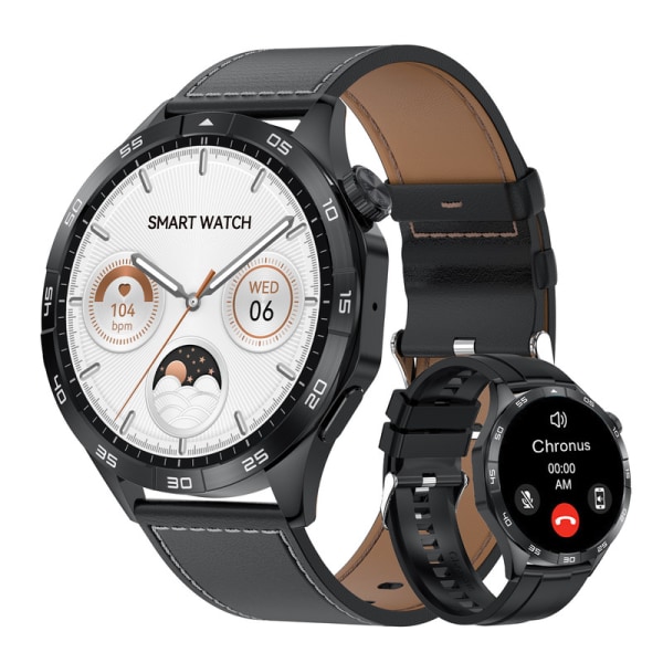 Chronus HK4 Smart Watch Herr Bluetooth samtal Värt att köpa en Smartwatch Svart