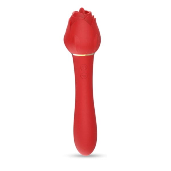 Rose Toy Clitoral Licking G Spot Vibrator för kvinnor, klitorisstimulator med 5 Licker-mönster och 10 starka vibrationer (röd)
