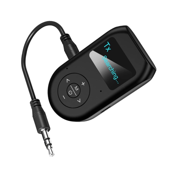 Chronus 2-i-1 Bluetooth 5.0-adapter: mottagare/sändare, LCD-skärm, handsfree-ljud (svart)