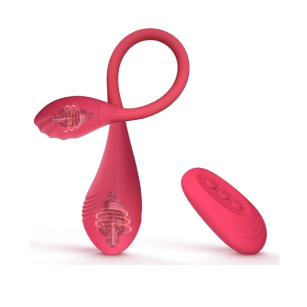 4 i 1 Dual Ends Bullet Vibrator Massager med 10 lägen för Nipple G-spot Stimulator Par Vibrtator Klitoral Vibrator, röd