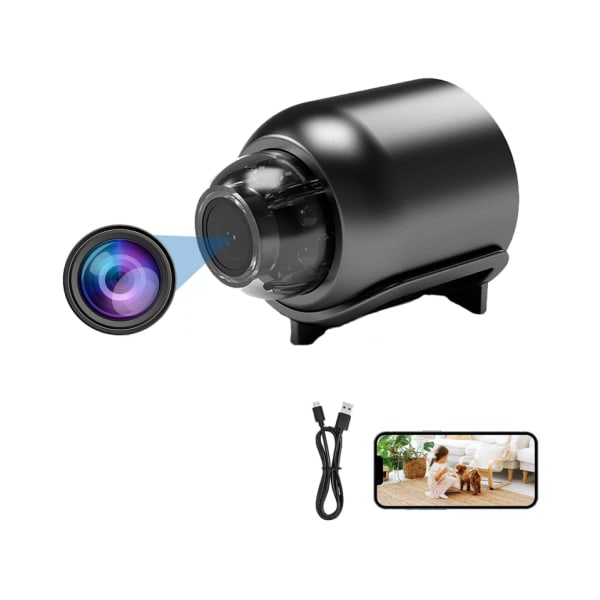 WiFi Mini Hidden Camera 1080p HD med fjärrstyrd livevisning och rörelsedetektion (svart)