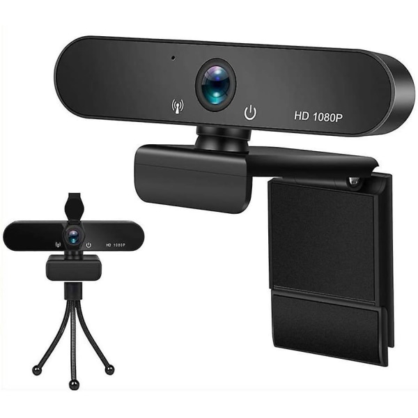 1080P webbkamera med mikrofon, stativ, för videokonferenser och spel