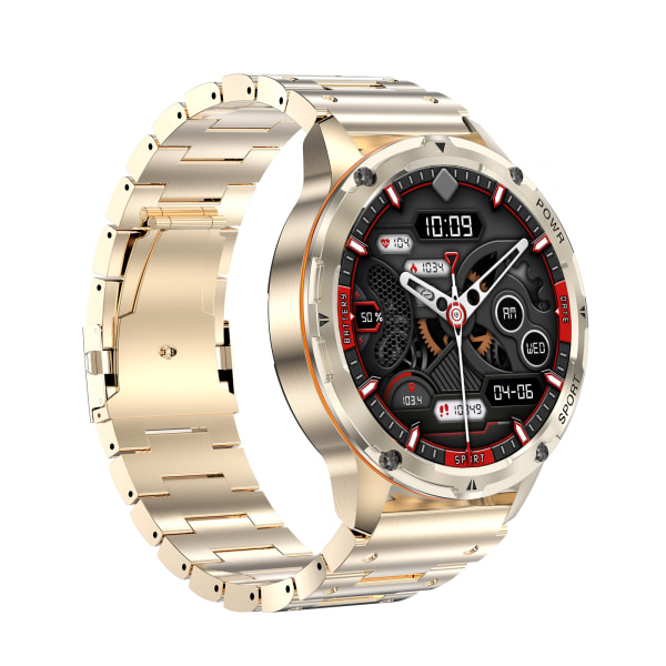 Chronus AK59 Smart Watch för män, med Bluetooth Voice Call IP67 Tactical Fitness Watch Gold